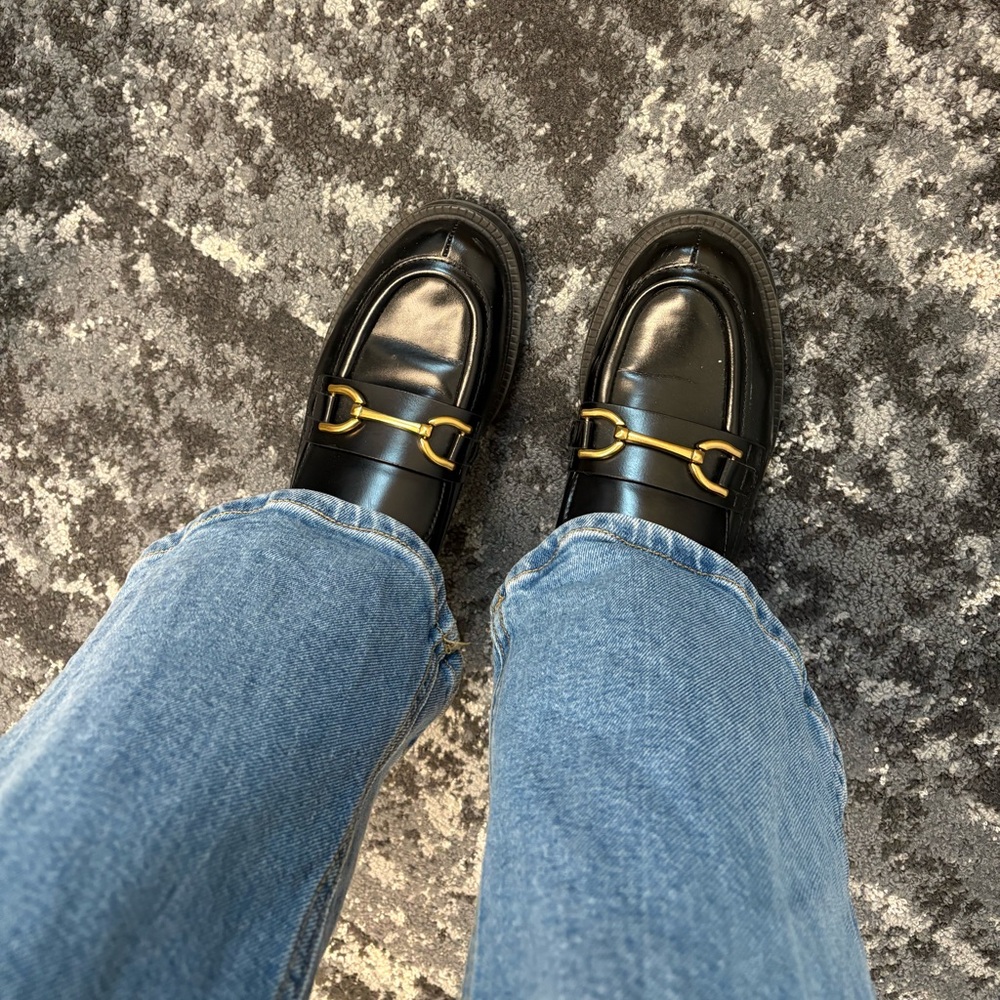 flat buckled loafers